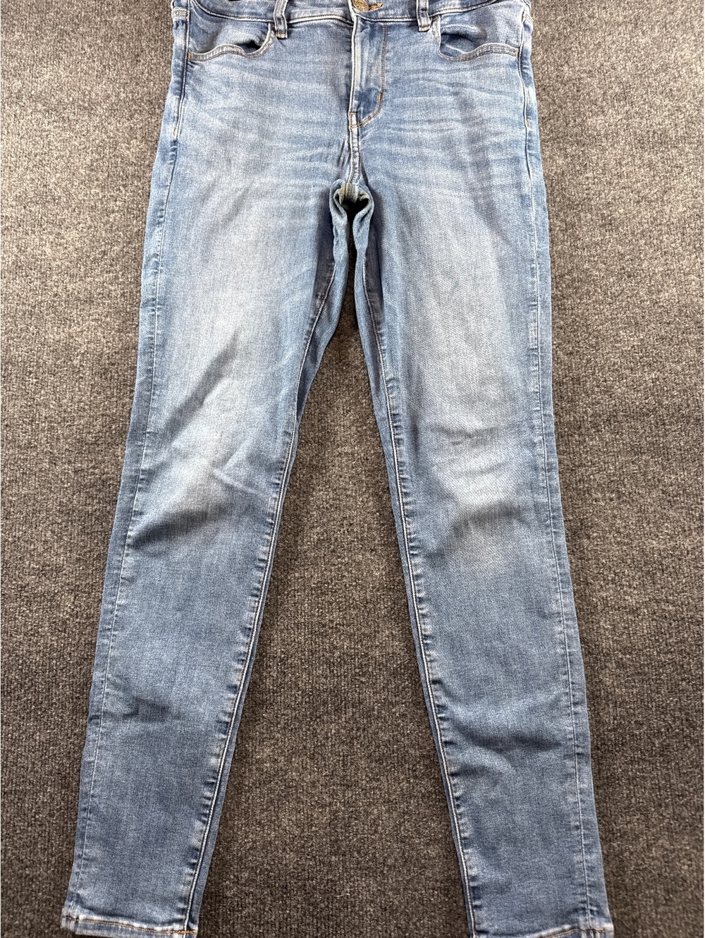 American Eagle Womens 12 Long Next Level Stretch Light Wash Blue Jeans